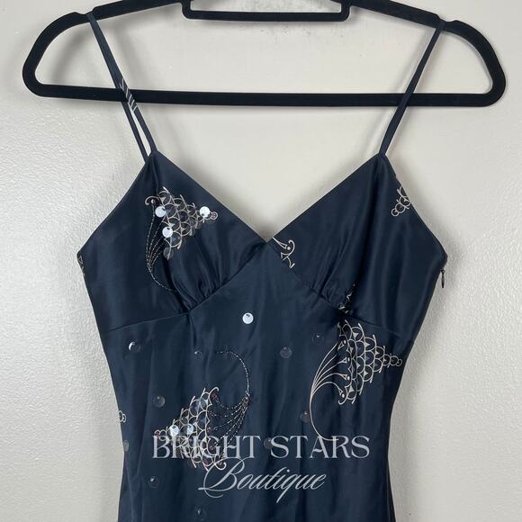 Rare Black Silk Embellished Dress ALT Color ASO Lorelai Gilmore Girls Beaded - Picture 5 of 7